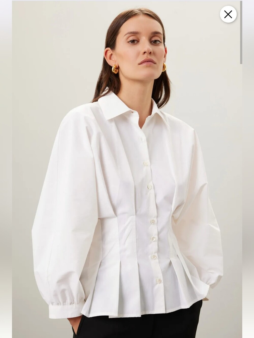 NATORI TECHNO POPLIN TOP SIZE 12 MSRP $395